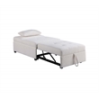 Poundex Upholstered Sherpa Wool Fabric Convertible Chair in White Color