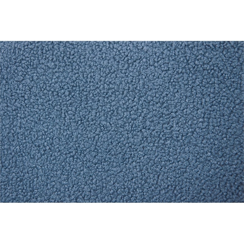 Poundex Upholstered Sherpa Wool Fabric Convertible Chair in Blue Color