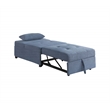 Poundex Upholstered Sherpa Wool Fabric Convertible Chair in Blue Color