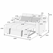Poundex Fabric Convertible Sofa in Charcoal with Built-In Cupholders