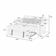 Poundex Convertible Fabric Sofa with Cupholders in Dark Gray