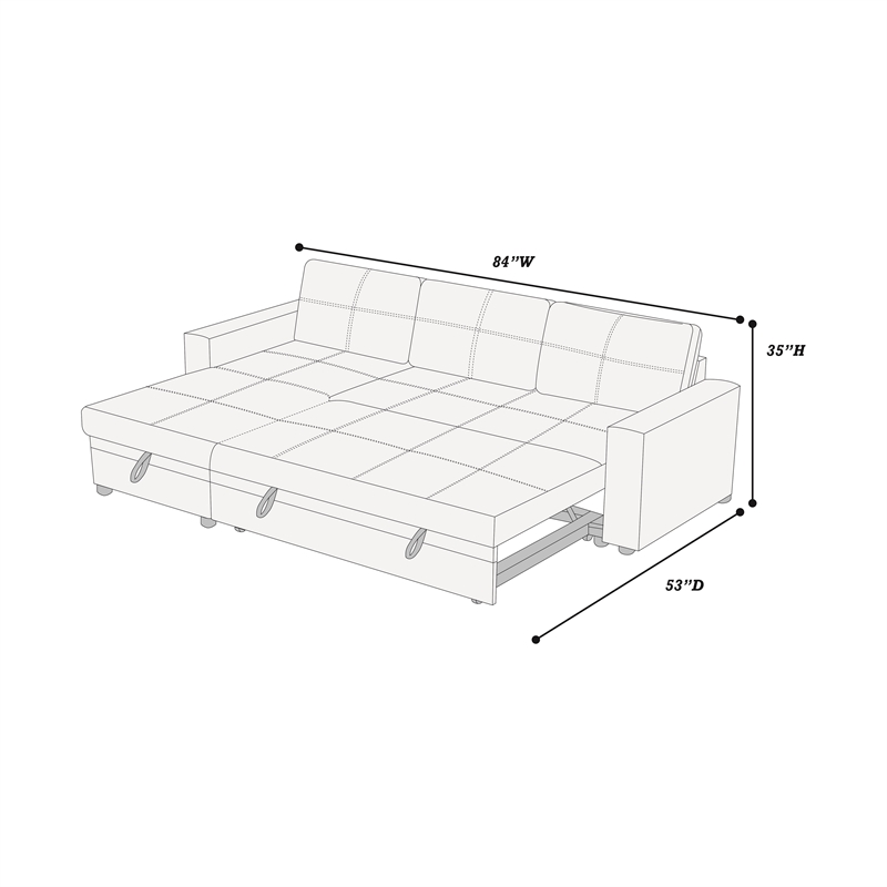 Poundex Reversible Convertible Sectional Fabric Upholstered in Gray