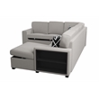 Poundex 4-Piece Convertible Cotton Sectional in Beige Upholstery