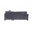 Poundex Foam Upholstered Corduroy 4-Piece Sectional in Dark Gray