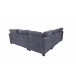 Poundex Foam Upholstered Corduroy 4-Piece Sectional in Dark Gray