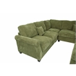 Poundex Upholstered Corduroy 4-Piece Sectional in Sage with Foam Cushions