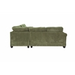 Poundex Upholstered Corduroy 4-Piece Sectional in Sage with Foam Cushions