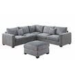 Poundex Foam-Filled 4-Piece Sectional Sofa in Soft Light Gray
