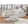 Poundex Foam-Filled 4-Piece Sectional Sofa in Soft Ivory Finish