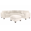 Poundex Foam-Filled 4-Piece Sectional Sofa in Soft Ivory Finish