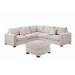 Poundex Foam-Filled 4-Piece Sectional Sofa in Soft Ivory Finish