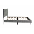 Poundex Adjustable Diamond Tufted Headboard Twin Bed Frame in Gray Velvet