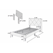 Poundex Adjustable Diamond Tufted Headboard Twin Bed Frame in Gray Velvet