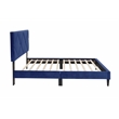 Poundex Adjustable Diamond Tufted Headboard Twin Bed Frame in Blue Velvet