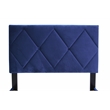 Poundex Adjustable Diamond Tufted Headboard Twin Bed Frame in Blue Velvet
