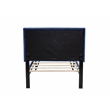 Poundex Adjustable Diamond Tufted Headboard Twin Bed Frame in Blue Velvet