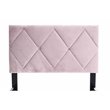 Poundex Adjustable Diamond Tufted Headboard Twin Bed Frame in Pink Velvet