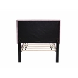 Poundex Adjustable Diamond Tufted Headboard Twin Bed Frame in Pink Velvet