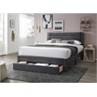 Poundex Queen Foam Platform Bed with Underbed Storage in Charcoal