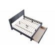 Poundex Queen Foam Platform Bed with Underbed Storage in Charcoal