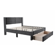 Poundex Queen Foam Platform Bed with Underbed Storage in Charcoal