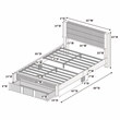 Poundex Queen Foam Platform Bed with Underbed Storage in Charcoal