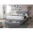 Poundex Queen Foam Platform Bed with Underbed Storage in Gray