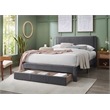 Poundex Queen Charcoal Foam Platform Bed Featuring Underbed Storage