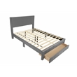 Poundex Queen Charcoal Foam Platform Bed Featuring Underbed Storage