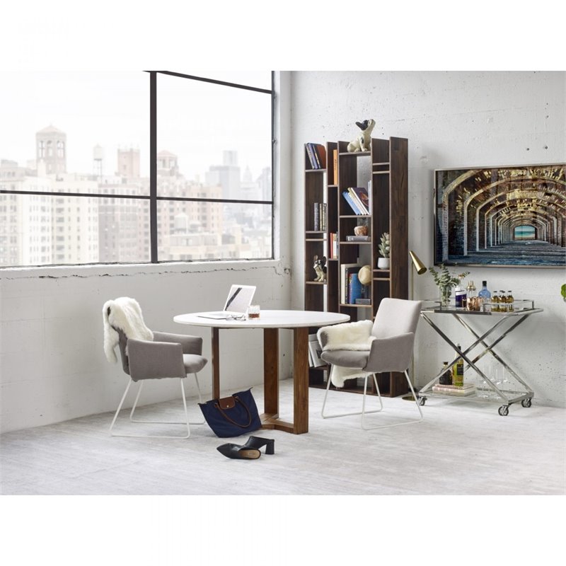 Moe's Home Collection Trumpet 1-Light Contemporary Metal Floor Lamp in Gold
