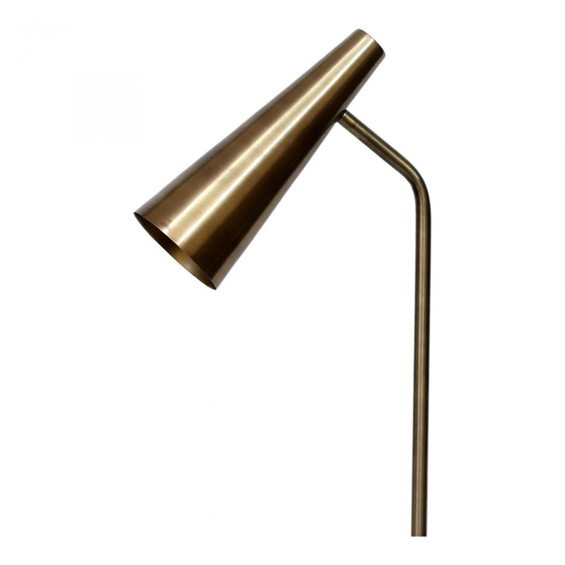 Moe's Home Collection Trumpet 1-Light Contemporary Metal Floor Lamp in Gold