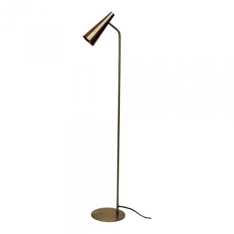 Moe's Home Collection Trumpet 1-Light Contemporary Metal Floor Lamp in Gold