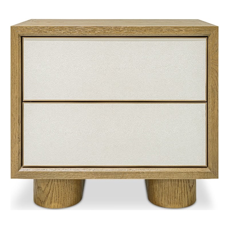 Moe's Home Collection Marcelle 2-Drawers Wood Bedroom Nightstand in White
