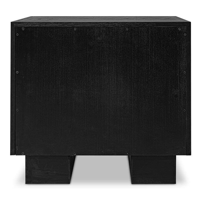 Moe's Home Collection Marcelle 2-Drawers Wood Bedroom Nightstand in Black