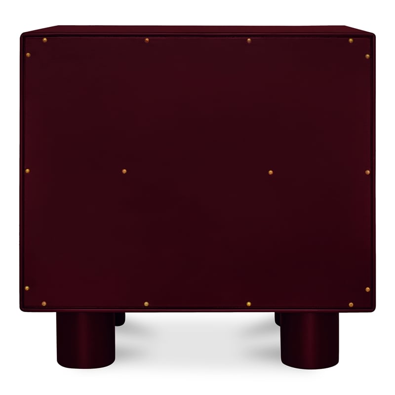 Moe's Home Collection Jolene 1-Drawer Wood Bedroom Nightstand in Red