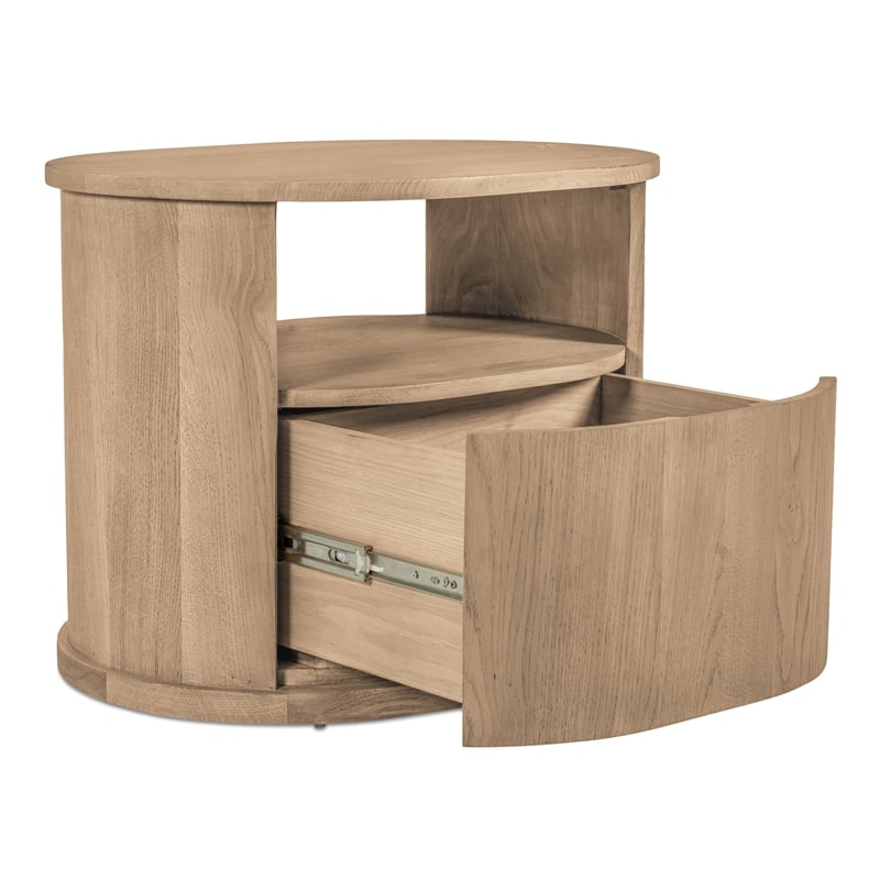 Moe's Home Collection Tommy 1-Drawer Wood Bedroom Nightstand in Natural