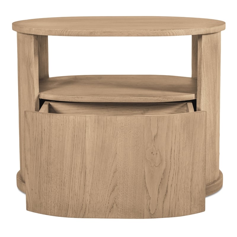 Moe's Home Collection Tommy 1-Drawer Wood Bedroom Nightstand in Natural