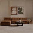 Moe's Home Collection Lino Slipper Chair Leather Brown