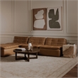 Moe's Home Collection Lino Slipper Chair Leather Brown