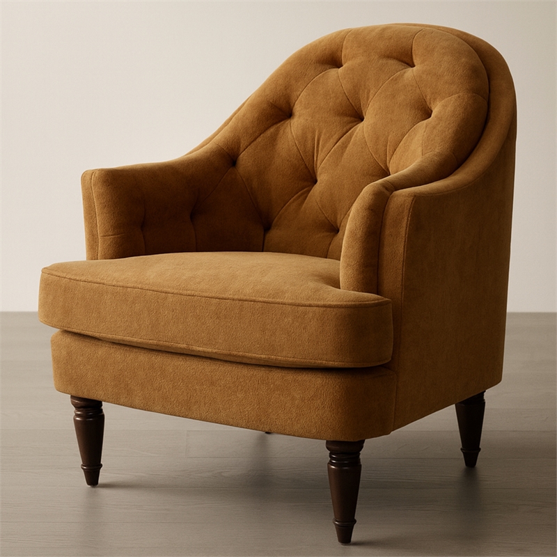 Moe's Home Collection Pandora Accent Chair Fabric Brown