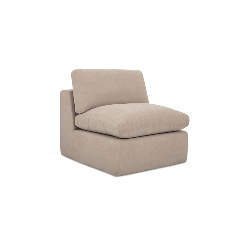 Moe's Home Collection Cates Slipper Chair Fabric Beige