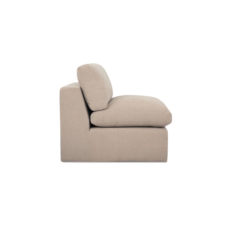 Moe's Home Collection Cates Slipper Chair Fabric Beige