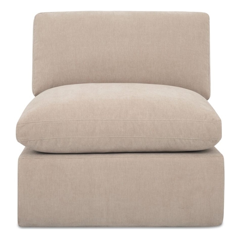 Moe's Home Collection Cates Slipper Chair Fabric Beige