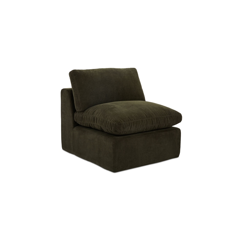 Moe's Home Collection Cates Slipper Chair Fabric Green