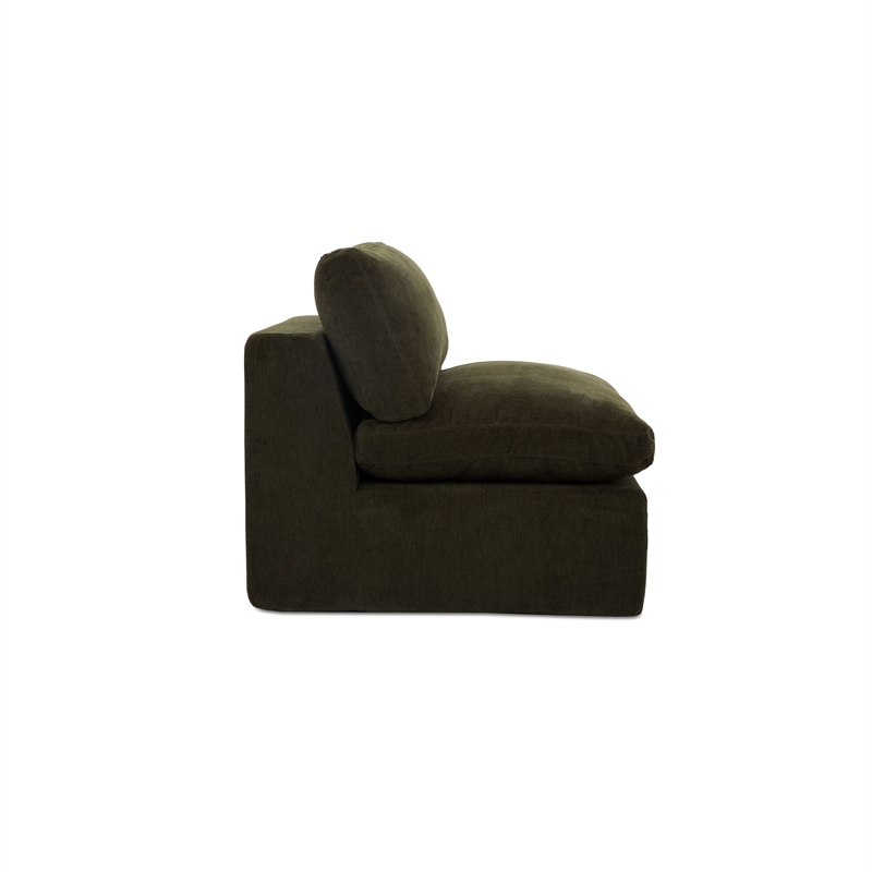 Moe's Home Collection Cates Slipper Chair Fabric Green