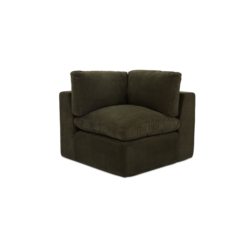 Moe's Home Collection Cates Corner Chair Fabric Green