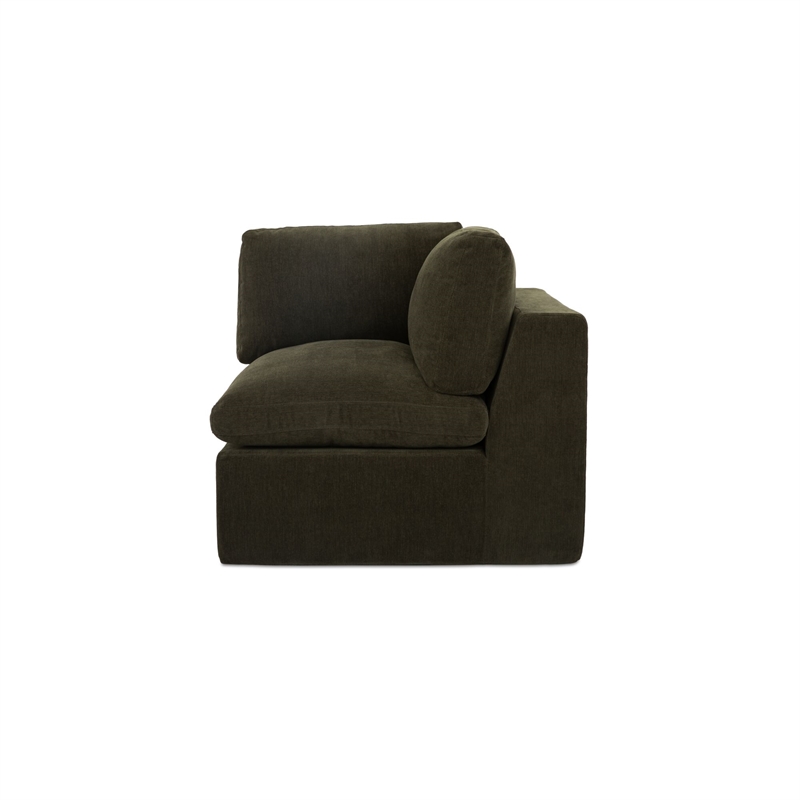 Moe's Home Collection Cates Corner Chair Fabric Green