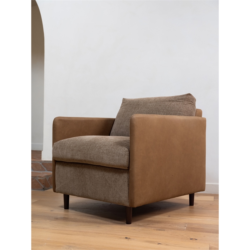 Moe's Home Collection Teller Accent Chair Fabric Brown