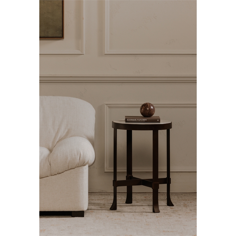 Moe's Home Collection Holli Side Table Stone White