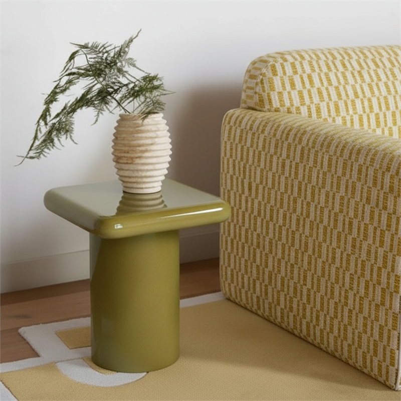 Moe's Home Collection Daisy Side Table Wood Green